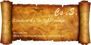 Csutorás Sándor névjegykártya
