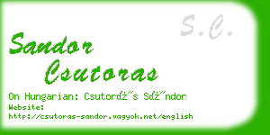 sandor csutoras business card